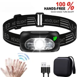 Strong Light Headlamp Mini Led Night Fishing Powerful Torch Head Lamp Outdoor Waterproof Camping Portable LED Sensor Headlamps