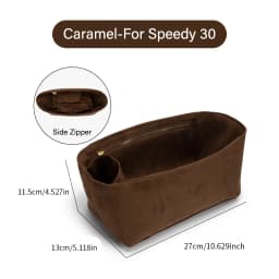 CRAZYSMITH Original Velvet Bag Organizer For LV Speedy 20 25 30 35 Purse Insert Handbag Inner Bag Portable Storage Makeup Bags