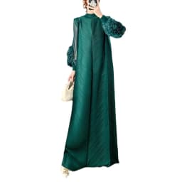 Miyake Pleated Heavy Industry Flower Disc Geometric Pleated Dress Versatile Age-reducing Mother Outfit 2025 for Women