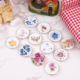 1Set 1:12 Miniature Porcelain Tea Cup Set Chintz Flower Tableware Kitchen