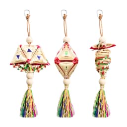1 Pc Random Style Pet Parrot Bird Chew Toys Handmade Natural Straw Chewing Bite Hanging Cage Bell Swing Climb Playing Pendant