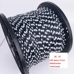 WS2811 LED Strip Lights Black Wire DC5V/12V 10M-100M 1.5cm-10cm Pitch RGB IC Addressable Pixel String Full Color IP67 3Pin