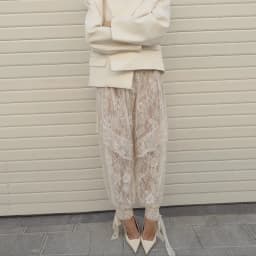 Loose Lace See Through Women's Lantern Pants Solid Ruffle Casual Female Trousers 2026 Spring Summer New Fashion Bottoms