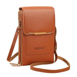 Phone Cross-Body Purse With Touchscreen Window Premium Leather RFID-Blocking Lightweight Women's Shoulder Bag Wallet Purse