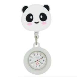 Creative Design Nurse Doctor Students Cute Animals Cloud Office Badge Reel Retractable Digital FOB Pocket Watches Clock Gift