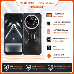 OUKITEL WP55 Pro Rugged Phone 11000mAh Battery 128dB Loudspeaker Android IP68 IP69K Waterproof 48GB RAM 512GB ROM Camping Light
