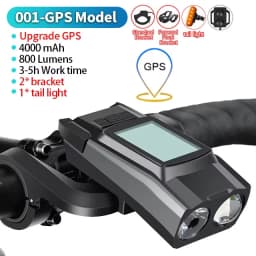 Bike Headlight GPS Speedometer Horn 3 in 1 Multifunctional Rechargeable Bicycle Front Lamp Cycling Computer MTB Bike Accessories