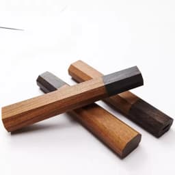 1piece Japanese Style Octagonal Handle for Kitchen Knife Handle,Red Kibao + Ebony Wood Knife Handle, Length 115mm Knife Handle