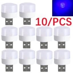 10 pcs RGB USB LED Night Light Super Bright Eye Protection LED Plug Lamp Computer Mobile Power Charging USB Small USB Book Light