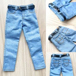 1/6 Scale Soldier Classic Slim Denim Pants Jeans & Belt Model For 12 Inch Male Action Figure Body Dolls Clothing Accessories