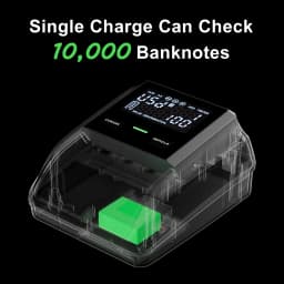 AL-139 Counterfeit Bill Detector with 2.8" Digital Screen, Total Value & Add Function, 4-Way Orientation & Traceable Records Cou