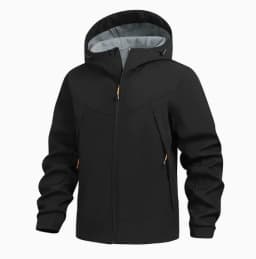 Men's Hooded Softshell Jacket Waterproof Lightweight Insulated Windbreaker Fleece Lined Rain Shell Jacket for Hiking Camping
