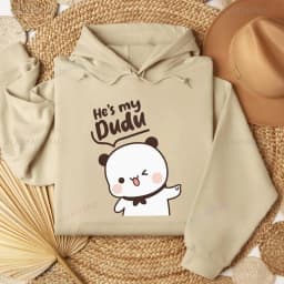 Bubu Dudu Bear Couple Hoodies Matching His & Hers Outfit Pullover Crew Neck Long Sleeve Fashion Soft Comfortable Thermal Hoodie