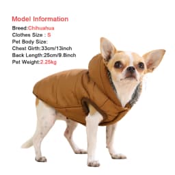 Thick Puppy Hooded Jacket for Small Medium Dogs Cats Winter Waterproof Dog Coat Clothes Soft Fleece Chihuahua Pug Pet Outfits