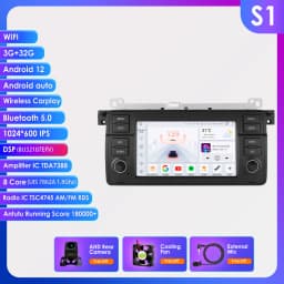 2Din Android 12 CarPlay Android Auto Radio For BMW E46 M3 318/320/325/330/335 Rover 75 Coupe Car Multimedia GPS 4G autoradio