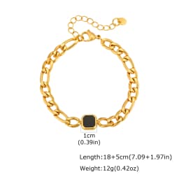 Vnox 5/7mm Width Adjustable Chain Bracelet for Men, Stainless Steel Acrylic Six-Sided Polished Jewelry Gift for Husband Son Him