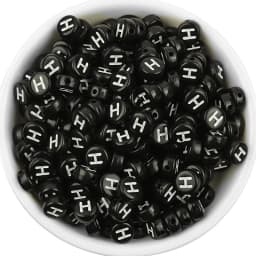 7x3.5mm Black Acrylic Beads Flat Round Pick Letters Loose Alphabet Spacer Beads Supplies For Jewelry Making Bracelets Accessory