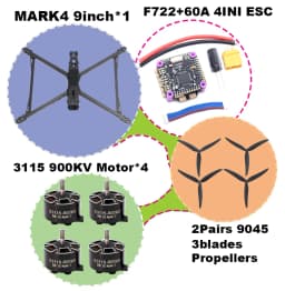 BCUBE MARK4 V2 8/9/10inch F722 Flight Control 45/60A 4INI ESC Rack Drone FPV Carbon Fiber PV Racing Drone Quadcopter Freestyle