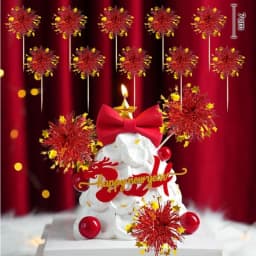 10-30Pcs Firework Cupcake Topper Christmas New Year Cake Decor Foil Toothpicks for Christmas, Picnics, Bar, Birthday Party