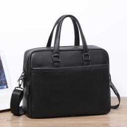 Double Zipper Men Bags Genuine Leather Men Briefcase Bag Business Leather Laptop Bag Shoulder Fashion Office Male Handbag Large