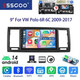 ESSGOO 9" Android 14 For VW T6 Transporter Multivan Wireless CarPlay Android Auto Car Stereo Radio GPS Navi WIFI SWC Mirror Link