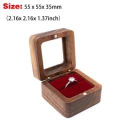 Free Custom Name Walnut Wooden Ring Box Personalized Wedding Anniversary Gift Walnut Wood Engagement Wedding Rings Box Gift