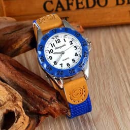 Spinning Bezel Kid Quartz Watches Boy Nylon Straps Children Cute Clock Rotary Dial Arabic Number Boys Watch Kids Watch