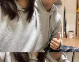 Double-person Hooded Sweatshirt Loose-fit Solid Color Sweatshirt Intimate Apparel For Two People