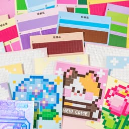 2Style 24pcs/bag Pixel Story Bead Scenery Sticker Book Handbook Material Stickers DIY Photo Frame Scrapbook Notebook Cup Laptop