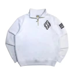 Y2K Retro Sweatshirt Sleeve Embroidery US Flag Stand Collar Quarterzip Pullover Fashion Niche Streetwear Unisex Oversized Tops