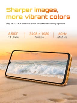 Smartphone Android 16 Cubot A50, 6.58-inch FHD+ Screen, Octa-core, 16GB(6+10) RAM, 128GB ROM, 5000mAh Battery, 48MP+16MP Cam,NFC
