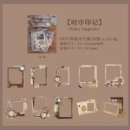 20PCS PET Frame Stickers for Scrapbooking, Self-Adhesive Scrapbooking Stickers Supplies Journal for Adult Card Making DIY