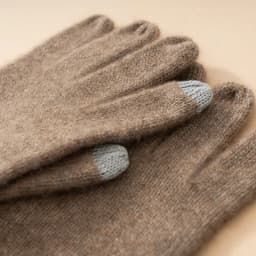 High-Quality Winter 100% Goat Cashmere Knit Touch Screen Gloves Women Soft Warm Open-palm Gloves Lady Full Finger Guantes