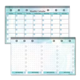 A6 Loose Leaf Notebook Refill Spiral Binder Inner Page Budget Page Weekly Monthly Inside Paper Stationery