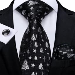 Blue Green Christmas Men tie Set with Handkerchief Cufflinks Wedding Prom Groom Accessories Perfect Gift for Men