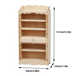 1/6 1/12 Dollhouse Miniature Bookcase Storage Rack Mini Wood Cherry Display Shelf Cabinet Cupboard Doll House Furniture Model