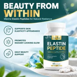 Advanced Marine Elastin Peptides 1000mg Capsules for Skin Firmness Support Beauty Wellness Formula Daily Supplement 60 Capsules