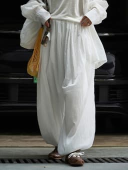 [EAM] High Elastic Waist White Thin Pleated Long Wide Leg Pants New Trousers Women Fashion Tide Spring Autumn 2026 1DJ3267