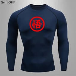 Goku Print Compression Shirts For Men Gym Workout Joging Fitness Undershirts Base Layer Quick Dry Aerobic Exercise Men Tops