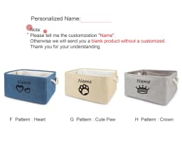 Custom Dog Toy Box - Dog Toy Basket, Collapsible,Dog Toy Bin with Comfortable Handles for Storage of Dog Toys, Dog Accessories