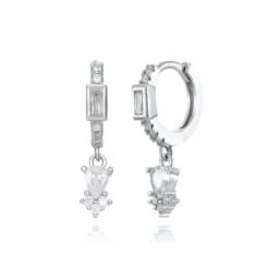 925 Sterling Silver Ear Needle Crystal Zircon Tassel Pendant Hoop Earrings Retro Small Fragrance Style High Jewelry Women Gifts