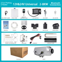 2-8KW 12V&24V Split machine Aluminium case Diesel Heater bluetooth App & Remote Control Dc/AC for RV Trailer Camper Van Boat Bus