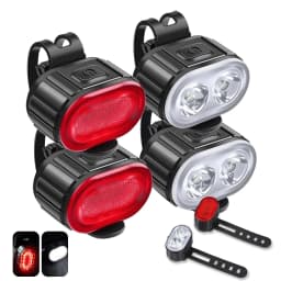 Rechargeable Bicycle Front Rear Light LED Headlamp Taillight Multiple Lighting Modes USB Type-C Charging for Night Riding Safety