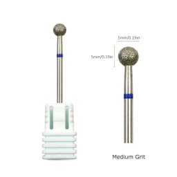 HYTOOS 5mm Ball Cuticle Clean Nail Drill Bit, Titanium Russian Diamond Nail Bits Nail Cleaner Accessories Tool for Dead Skin