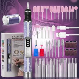 YIKOOLIN Electric Nail Drill Set Portable 4 Speeds Professional Manicure Pedicure Kit for Nail Salon Exfoliation Polishing