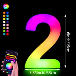 1PC Smart LED Letter Light - DIY RGB Marquee App Control Music Sync Indoor Sign Game Holiday Party Wedding Graduation Season A-Z