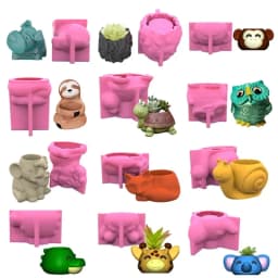 3D Animal Flowerpot Pen Holder UV Crystal Epoxy Mold Elephant Cement Plaster Clay Resin Silicone Mould DIY Crafts Casting Mold