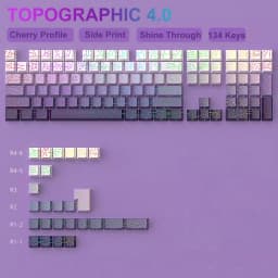 Gradient Blue Side Printed Keycaps Cherry Profile Double Shot PBT Keycaps 136 Keys for Cherry Gateron MX Switches Gamer Keyboard