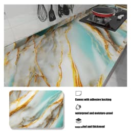 Marble Oil Resistant 40cm Kitchen Sticker Self-Adhesive Waterproof Cabinet Stove Top Wallpaper Desktop Bathroom Decoration
