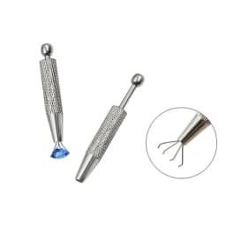 Push in Type Quads Prong Professional Bead Holder Grab Ball Catchers Surgical Steel Body Piercings Tools Jewelry